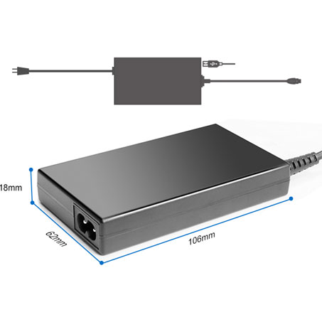 Slim Universal Laptop AC Adapter With USB/LCD 90W